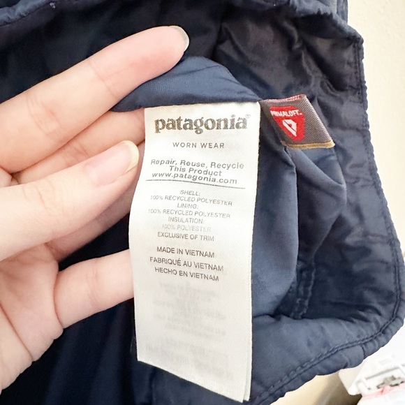 Patagonia Nano Puff Hoody Navy Blue Puffer Jacket Small - Picture 6 of 8